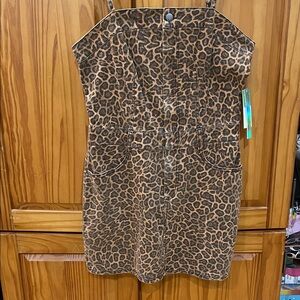 New! Tinseltown Leopard Print Mini Dress in Brown and Black